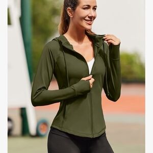 Olive Green Zip-Up Hoodie